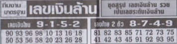 เลขเงินล้าน 16/3/67