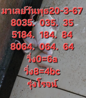 หวยมาเลย์วันนี้ 20/3/67 ชุดที่ 8