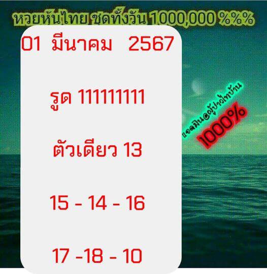 หวยหุ้นวันนี้ 1/3/67 ชุดที่ 4